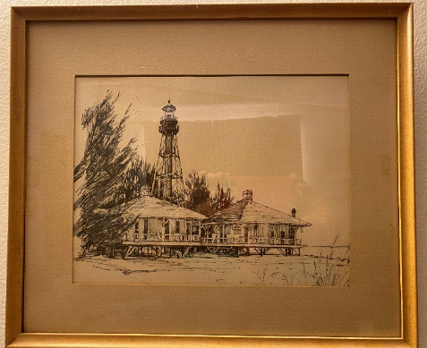 An illustration of the Sanibel Island Lighthouse