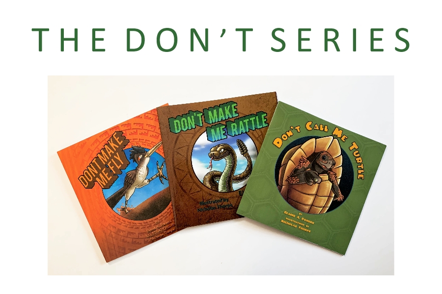 graphic of three books in The Don't Series