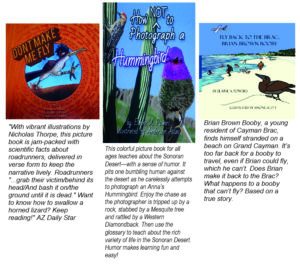 infographic about three fun science books about birds