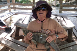 Elaine working in rock iguana conservation.