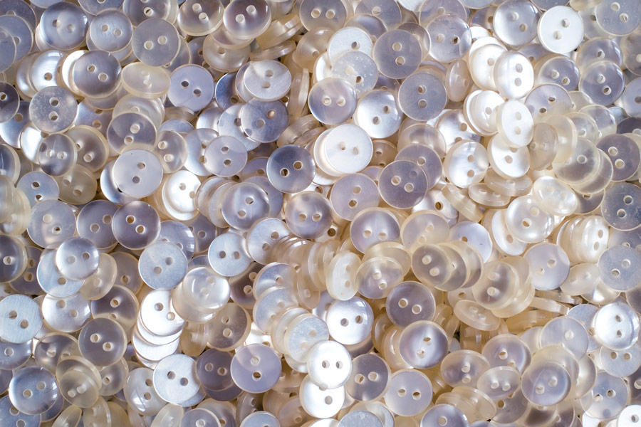 A pile of pearly white buttons.