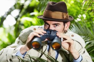 A private investigator searching the jungles for Elaine.