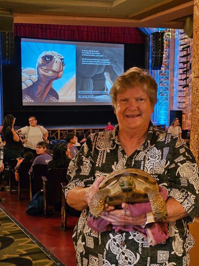 Elaine and Zoe at the Monsoon Literacy Celebration at Fox Tucson Theatre.