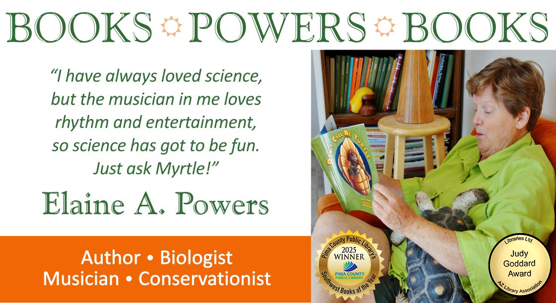 Books, Powers, Books! "I have always loved science, but the musician in me loves rhythm and entertainment, so science has got to be fun. Just ask Myrtle!